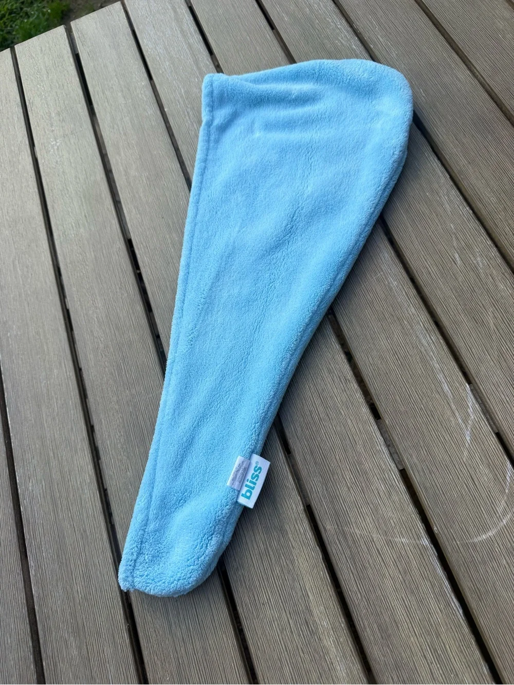 Bliss Microfiber Hair Towel Wrap Blue Quick Dry Button Closure